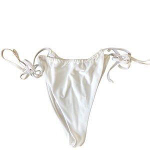 Fabletics High-Cut String Bikini Bottom Size XL Bright White Side Ties Sexy